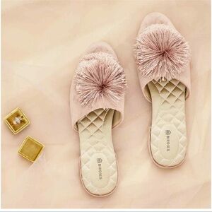 Birdies The Songbird Mule In Blush Velvet Slip On Shoes Womens Size 8.5